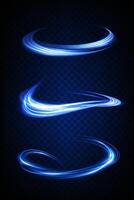 Dynamic Blue Light Swirls Gracefully Displayed on a Dark Background for Artistic Effect vector