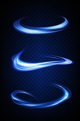 Dynamic Blue Light Swirls Gracefully Displayed on a Dark Background for Artistic Effect