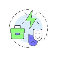Reactive career planning multi color concept icon. Professional success, employment. Round shape line illustration. Abstract idea. Graphic design. Easy to use in infographic, presentation vector
