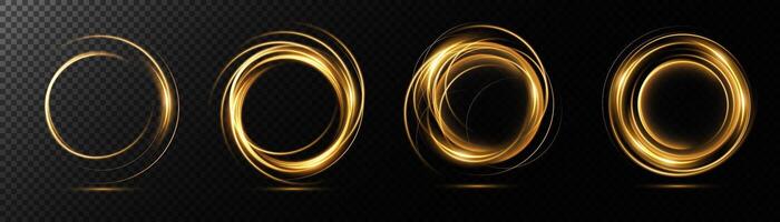 Elegant and Beautiful Golden Light Ring Effects for Stunning Visual Design Concepts vector