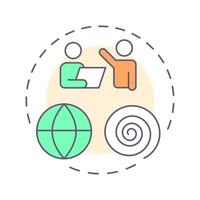 Spiral career multi color concept icon. Team work, cooperation. Workforce, employees. Round shape line illustration. Abstract idea. Graphic design. Easy to use in infographic, presentation vector