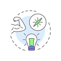 Self managed career planning multi color concept icon. Skill development, personal growth. Round shape line illustration. Abstract idea. Graphic design. Easy to use in infographic, presentation vector