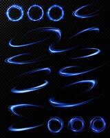 Experience Dynamic Blue Light Effects and Trails perfectly crafted for your Media Projects vector