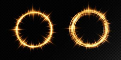 Shimmering and Radiant Golden Circular Light Effects Suitable for Various Media Use vector