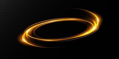 An Elegant Golden Light Swirl on a Black Background, Perfect for Creative Design Projects vector