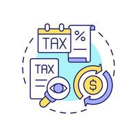 Tax implications analysis multi color concept icon. Finances control. Intercompany transaction process. Round shape line illustration. Abstract idea. Graphic design. Easy to use in booklet vector