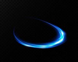 An Elegant Blue Light Trail on a Black Background for Various Media Use Applications vector