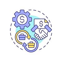 Transfer pricing multi color concept icon. Business financial regulation. Intercompany transaction process. Round shape line illustration. Abstract idea. Graphic design. Easy to use in booklet vector