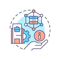 Centralizing intercompany data multi color concept icon. Analytics. Best practice for intercompany accounting. Round shape line illustration. Abstract idea. Graphic design. Easy to use in booklet vector
