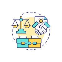 Elimination of reciprocal transactions multi color concept icon. Benefit of intercompany accounting processes. Round shape line illustration. Abstract idea. Graphic design. Easy to use in booklet vector