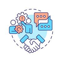 Intercompany dispute resolution multi color concept icon. Conflict management. Intra group accounting practice. Round shape line illustration. Abstract idea. Graphic design. Easy to use in booklet vector