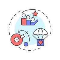Volunteer engagement multi color concept icon. Keeping motivation to help. Supporters management component. Round shape line illustration. Abstract idea. Graphic design. Easy to use in brochure vector