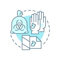 Infectious waste soft blue concept icon. Laboratory gear. Biohazard labeling, compliance. Round shape line illustration. Abstract idea. Graphic design. Easy to use in presentation, article vector