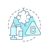 Cytotoxic waste soft blue concept icon. Toxic chemicals, drugs. Viruses, biohazard. Round shape line illustration. Abstract idea. Graphic design. Easy to use in presentation, article vector