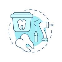 Dental waste soft blue concept icon. Medical garbage. Amalgam, teeth. Equipment, container. Round shape line illustration. Abstract idea. Graphic design. Easy to use in presentation, article vector