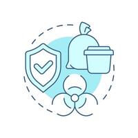 Biomedical waste containment soft blue concept icon. Safe disposal, garbage management. Round shape line illustration. Abstract idea. Graphic design. Easy to use in presentation, article vector
