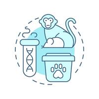 Animal waste soft blue concept icon. Biomedical materials. Laboratory research, medical testing. Round shape line illustration. Abstract idea. Graphic design. Easy to use in presentation, article vector