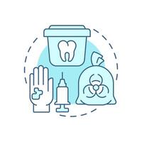 Biomedical waste segregation soft blue concept icon. Medical garbage sorting. Safe disposal. Round shape line illustration. Abstract idea. Graphic design. Easy to use in presentation, article vector