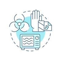 Microwave treatment soft blue concept icon. Electromagnetic waves, waste disinfect. Round shape line illustration. Abstract idea. Graphic design. Easy to use in presentation, article vector