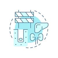 Deep burial and landfilling soft blue concept icon. Biodegradable medical waste. Landfill management. Round shape line illustration. Abstract idea. Graphic design. Easy to use in article vector