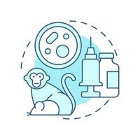 Veterinary soft blue concept icon. Laboratory samples, bio cultures. Animal biomedical waste. Round shape line illustration. Abstract idea. Graphic design. Easy to use in presentation, article vector