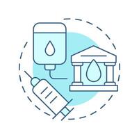 Blood banks soft blue concept icon. Transfusion service. Bloodborne infections. Medical equipment. Round shape line illustration. Abstract idea. Graphic design. Easy to use in presentation vector
