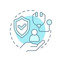 Community health soft blue concept icon. Social healthcare, protection. Medical service. Round shape line illustration. Abstract idea. Graphic design. Easy to use in presentation, article vector