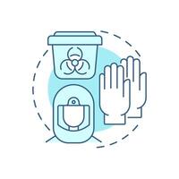 Protect healthcare workers soft blue concept icon. Biohazard protective gear. Regulation, compliance. Round shape line illustration. Abstract idea. Graphic design. Easy to use in presentation vector