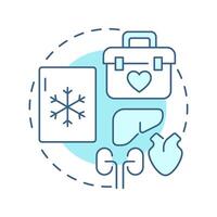 Organoid biobanks soft blue concept icon. 3D miniature organ like structures. Studying human diseases. Round shape line illustration. Abstract idea. Graphic design. Easy to use in article vector