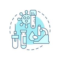 Disease oriented biobanks soft blue concept icon. Biorepository classification. Biological fluids from patients. Round shape line illustration. Abstract idea. Graphic design. Easy to use in article vector