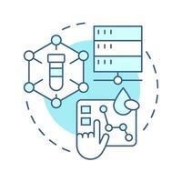 Digital biobanks soft blue concept icon. Online platforms with bio information. Biorepository classification. Round shape line illustration. Abstract idea. Graphic design. Easy to use in article vector