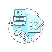 Specimen processing soft blue concept icon. Preparing materials for storage and analysis. Bio samples lifestyle. Round shape line illustration. Abstract idea. Graphic design. Easy to use in article vector