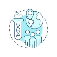 Population based biobanks soft blue concept icon. Collect biological samples. Biorepository classification. Round shape line illustration. Abstract idea. Graphic design. Easy to use in article vector