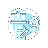 Biobanking quality management soft blue concept icon. Control of specimens processing. Biorepository benefit. Round shape line illustration. Abstract idea. Graphic design. Easy to use in article vector