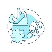 Specimen analysis soft blue concept icon. Examining biological materials technology. Bio samples lifestyle. Round shape line illustration. Abstract idea. Graphic design. Easy to use in article vector