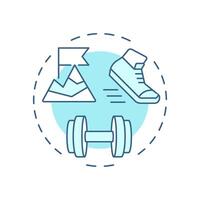 No pain no gain soft blue concept icon. Personal growth. Training motivation, workout. Round shape line illustration. Abstract idea. Graphic design. Easy to use in infographic, presentation vector