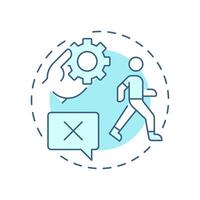 Actions speak louder than words soft blue concept icon. Work process, personal efficiency. Round shape line illustration. Abstract idea. Graphic design. Easy to use in infographic, presentation vector