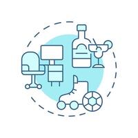 Work hard play harder soft blue concept icon. Dedication, efforts. Life balance. Round shape line illustration. Abstract idea. Graphic design. Easy to use in infographic, presentation vector