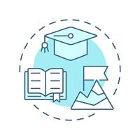 Live learn soft blue concept icon. Knowledge, education. Life lessons, skills. Round shape line illustration. Abstract idea. Graphic design. Easy to use in infographic, presentation vector