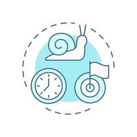 Better late than never soft blue concept icon. Time management, control. Deadline, task. Round shape line illustration. Abstract idea. Graphic design. Easy to use in infographic, presentation vector