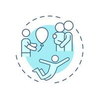 Let bygones be bygones soft blue concept icon. Forgiveness, relationships. Conflict resolution. Round shape line illustration. Abstract idea. Graphic design. Easy to use in infographic vector