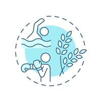 Roll with punches soft blue concept icon. Difficult situation. Adaptability, responsibility. Round shape line illustration. Abstract idea. Graphic design. Easy to use in infographic, presentation vector