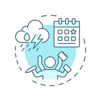 Perfect storm soft blue concept icon. Critical event, scenario. Planning, control. Round shape line illustration. Abstract idea. Graphic design. Easy to use in infographic, presentation vector