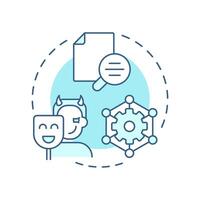 The devil in details soft blue concept icon. Focus, concentration. Document, work. Round shape line illustration. Abstract idea. Graphic design. Easy to use in infographic, presentation vector