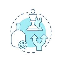 Ball in your court soft blue concept icon. Personal responsibility. Decision, action. Round shape line illustration. Abstract idea. Graphic design. Easy to use in infographic, presentation vector
