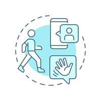 Speak of devil soft blue concept icon. Internet communication. Networking, social. Round shape line illustration. Abstract idea. Graphic design. Easy to use in infographic, presentation vector