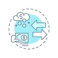 Easy come, easy go multi color concept icon. Finance management, control. Income, expenses. Round shape line illustration. Abstract idea. Graphic design. Easy to use in infographic, presentation vector