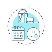 Dont cry over spilt milk multi color concept icon. Calendar, time. Upset, crying. Round shape line illustration. Abstract idea. Graphic design. Easy to use in infographic, presentation vector