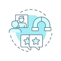 It takes one to know one soft blue concept icon. Mirror, reflecting. Opinion, criticism. Round shape line illustration. Abstract idea. Graphic design. Easy to use in infographic, presentation vector