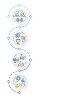 Personal success wisdom infographic design template. Goal achieving, milestones. Data visualization 4 options. Process vertical flow chart vector